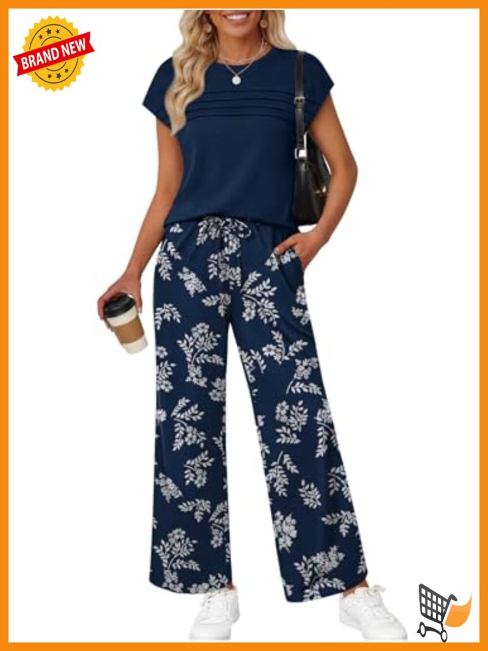 Womens Two Piece Pant Set Cap Sleeve Wide Leg Travel Vacation Outfit